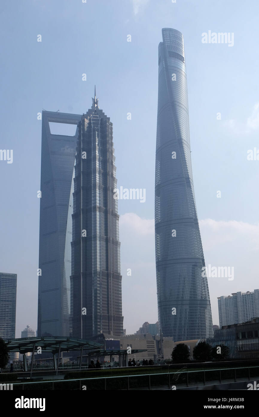 Shanghai centro finanziario di grattacieli, Cina Foto Stock