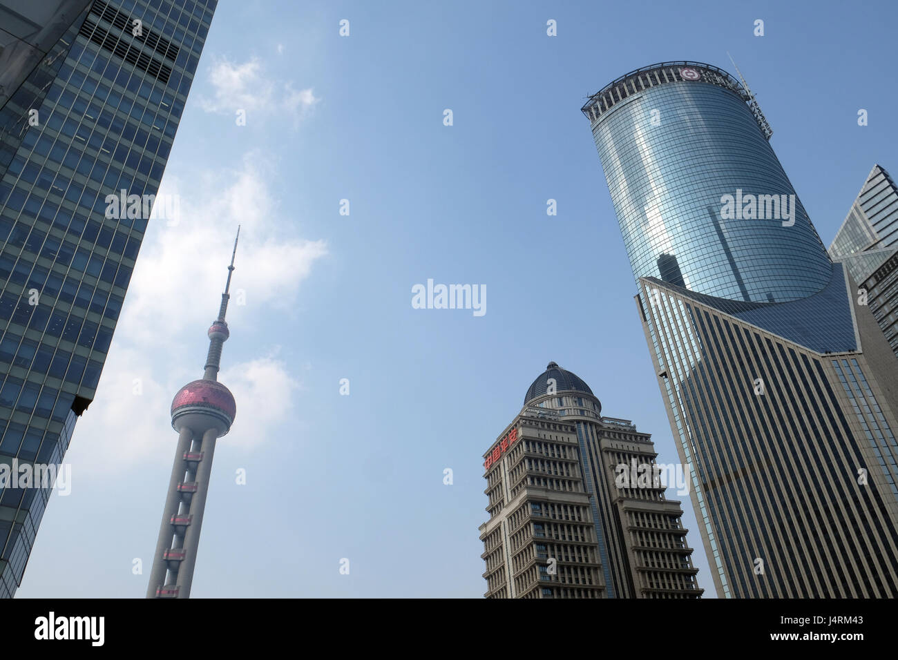 Shanghai centro finanziario di grattacieli, Cina Foto Stock