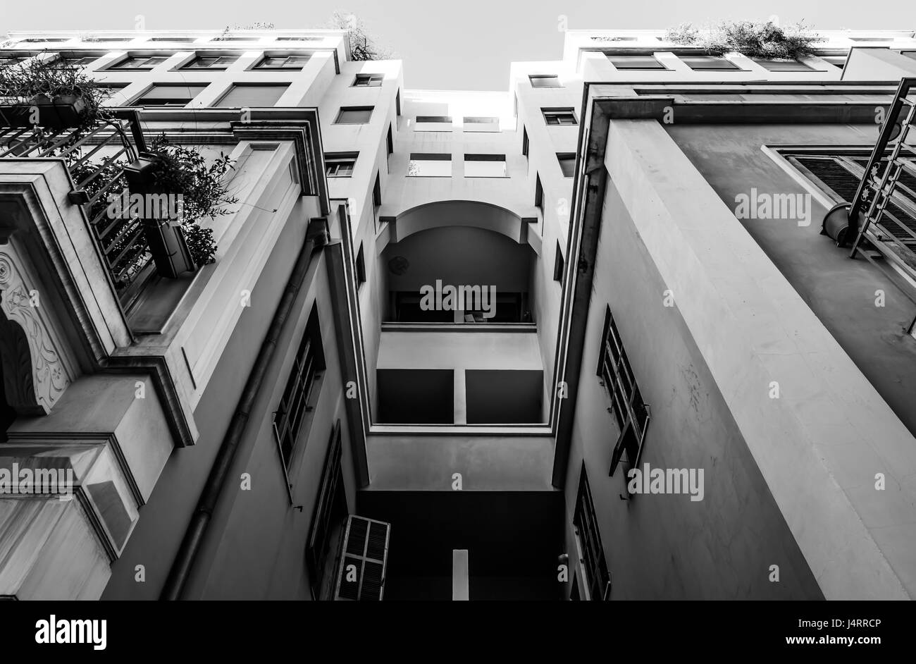 In bianco e nero di architettura, Tel Aviv Foto Stock