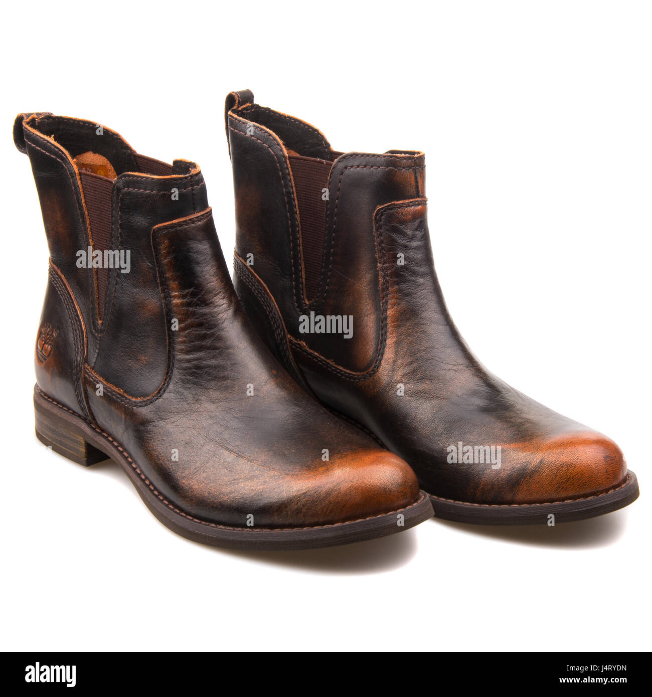 Timberland Savin Hill Chelsea Arancione Marrone Donna Stivali in pelle - UN11ZQ Foto Stock