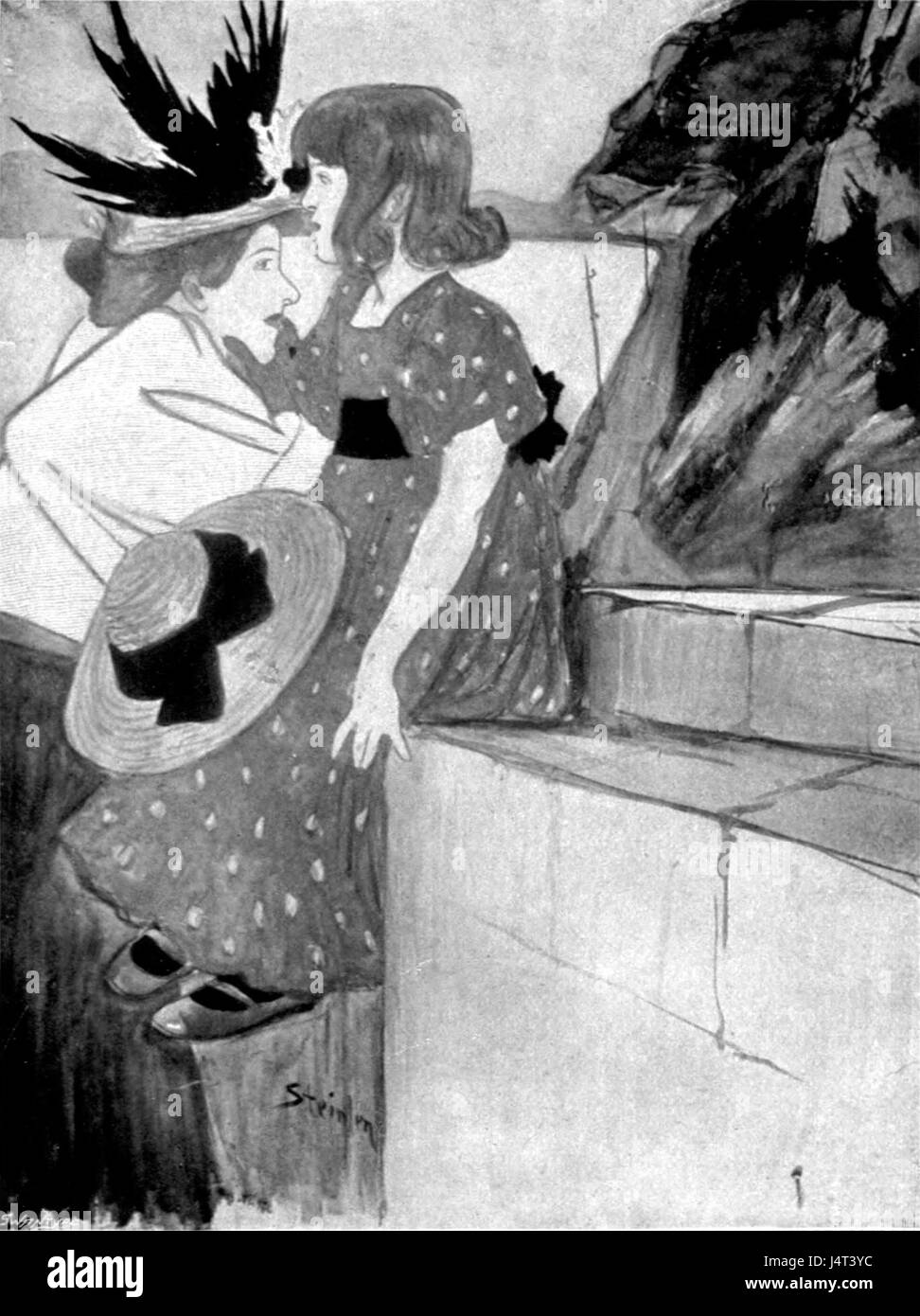 Questo poster, creato da Theophile Steinlein, mostra il suo stile artistico e fornisce informazioni sul suo approccio al design e all'arte. Le opere di Steinleinâ riflettono spesso una miscela di movimenti artistici, tra cui l'Art Nouveau e il simbolismo. Foto Stock