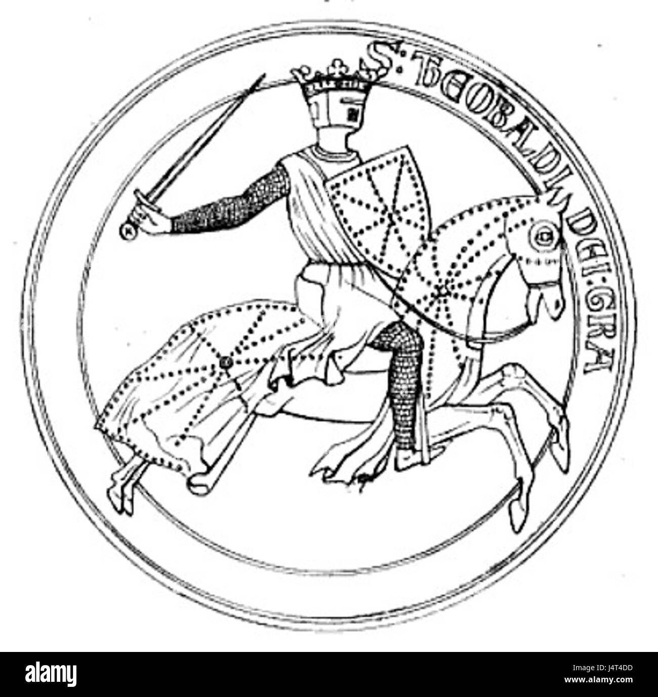 Teobaldo IV di Champagne era un nobile francese medievale, noto per la sua leadership nel XIII secolo. Giocò un ruolo significativo nella politica e negli affari militari del suo tempo. Foto Stock