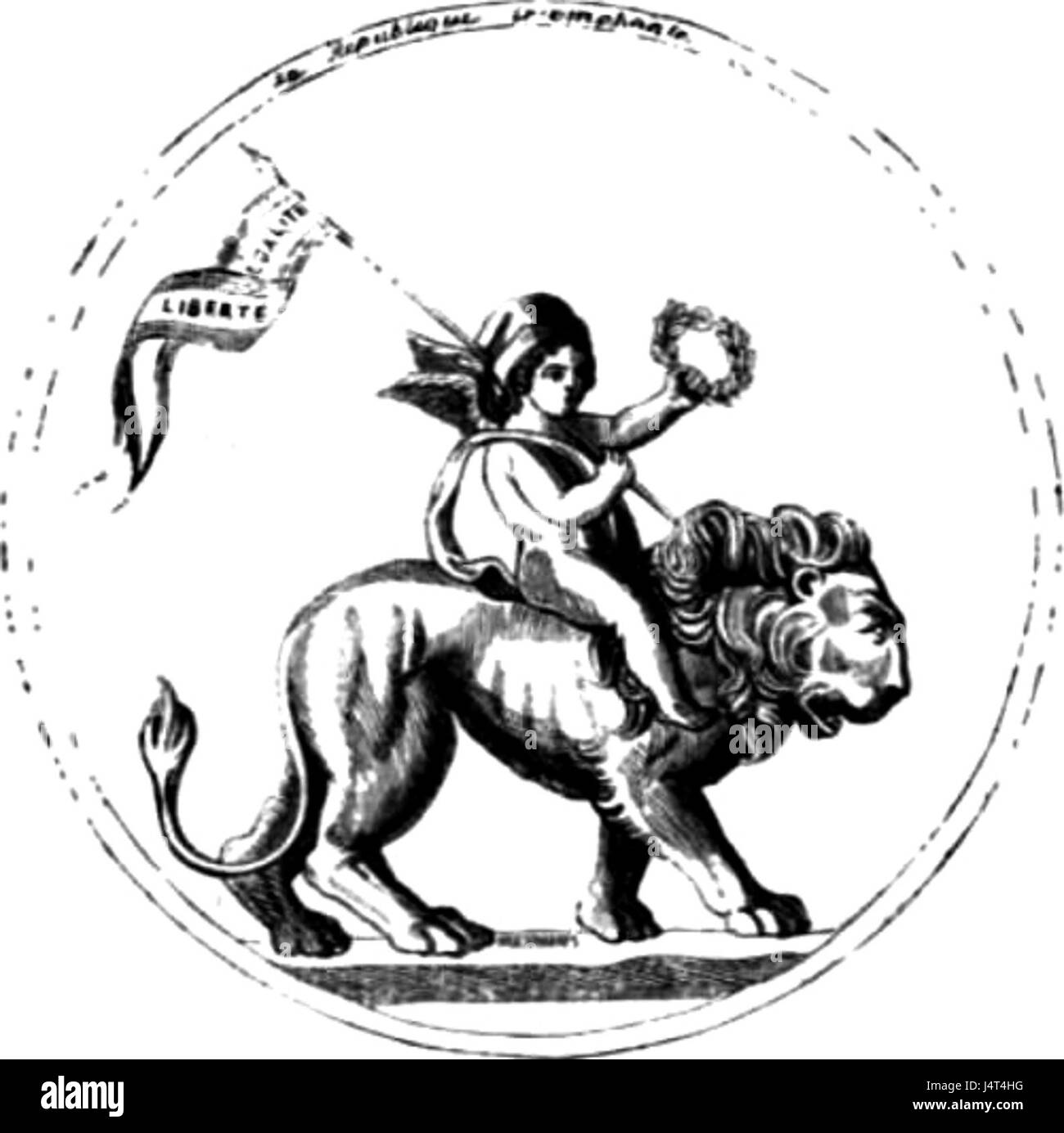 La "Repubblica trionfante” si riferisce alla visione di una nazione democratica di successo, in particolare nel contesto dei paesi post-rivoluzionari che cercano l'indipendenza e la governance democratica. Foto Stock