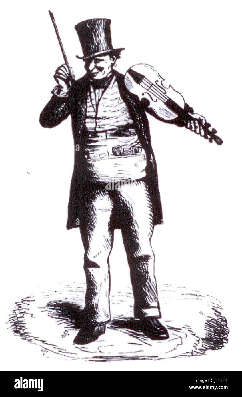 Violoneux chanteur des rues de Paris 1845 Foto Stock