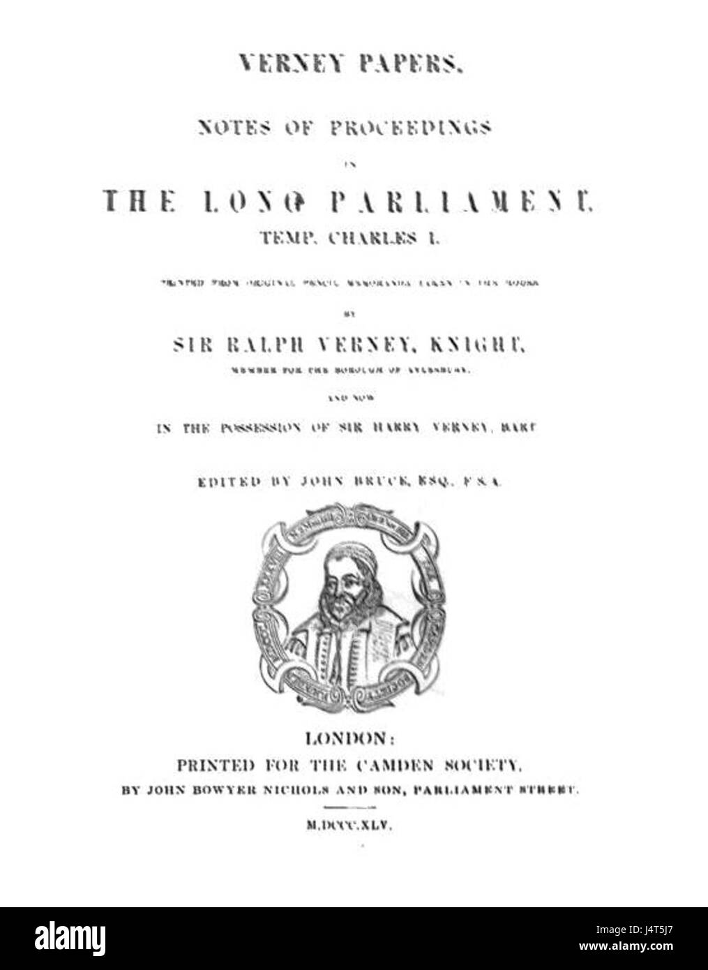 Verney paper prende atto del procedimento a lungo il Parlamento Foto Stock