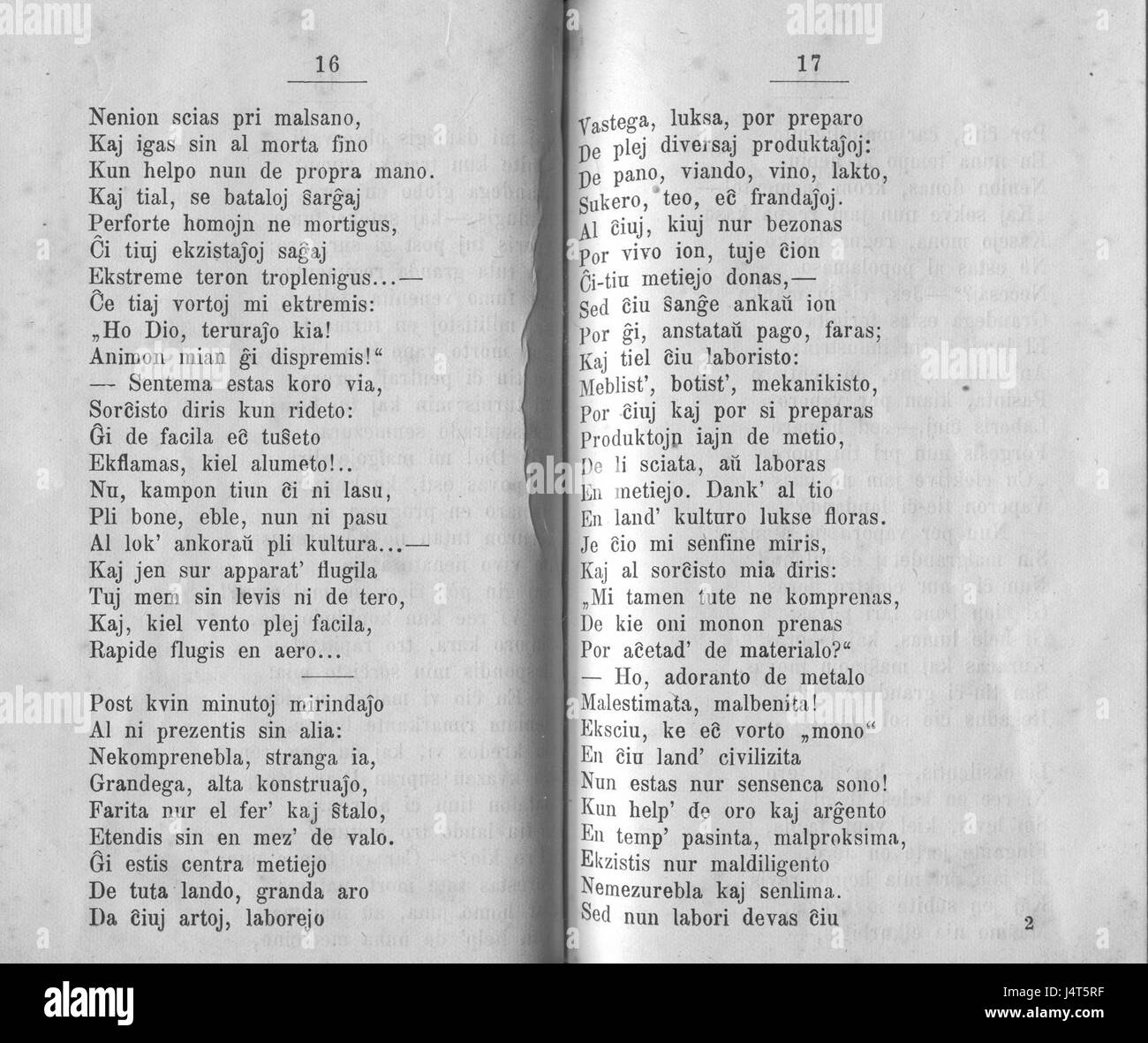 Verkaro de Devjatnin Libro tria Paghoj 16 kaj 17 Foto Stock