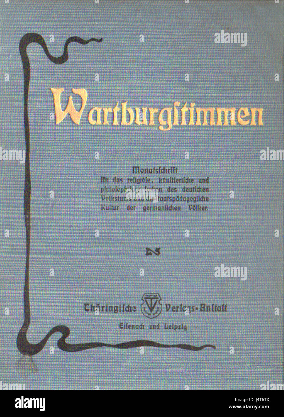Wartburgstimmen è una rivista letteraria tedesca che si concentra su argomenti culturali e storici. Esplora vari temi, dalla letteratura alla politica, offrendo un commento approfondito sulla vita intellettuale della Germania durante il suo periodo di pubblicazione. Foto Stock