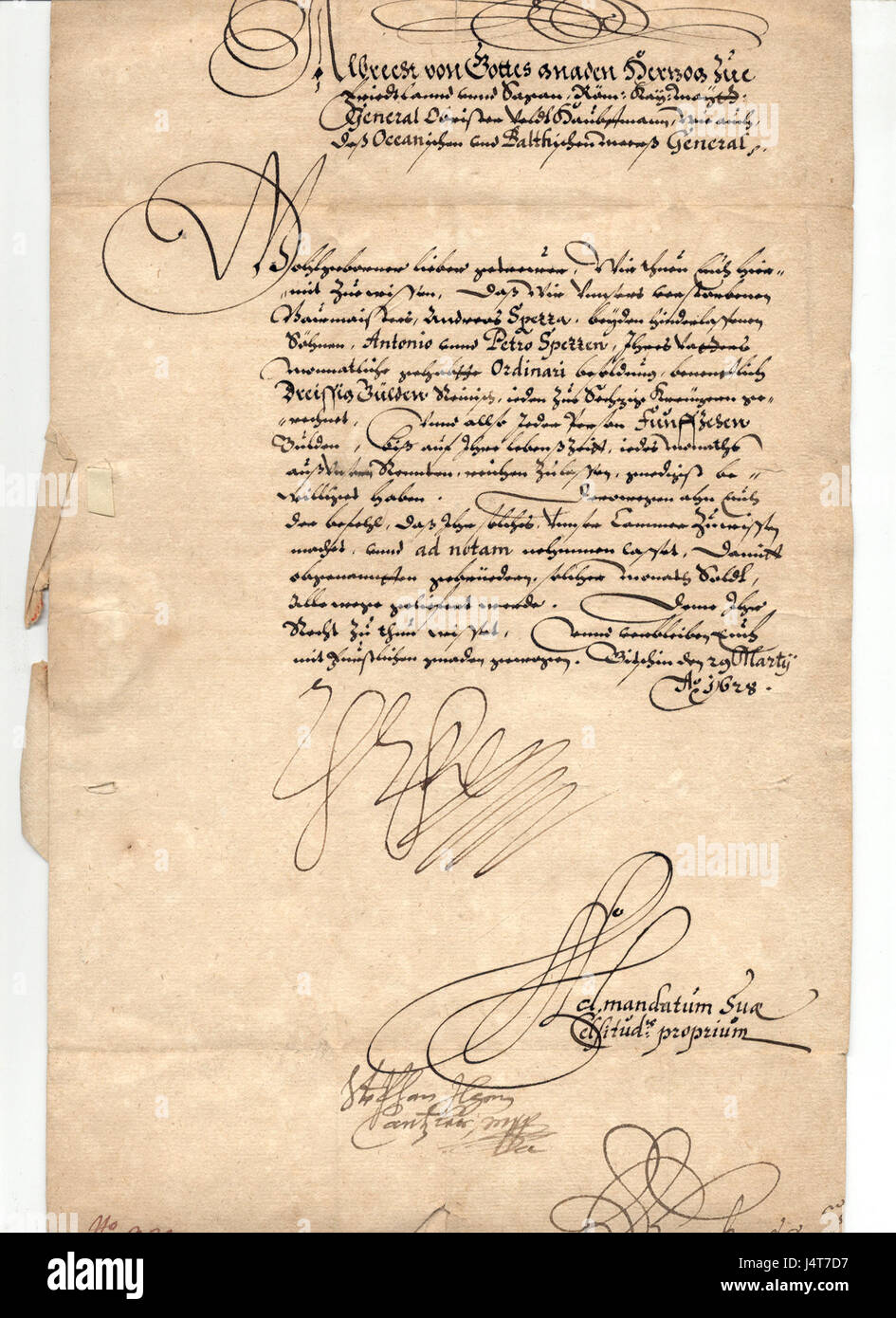 Il breve Wallenstein si riferisce alla corrispondenza o ai documenti relativi ad Albrecht von Wallenstein, un importante leader militare nella Guerra dei trent'anni, che riflette la sua influenza politica e militare durante quel periodo. Foto Stock