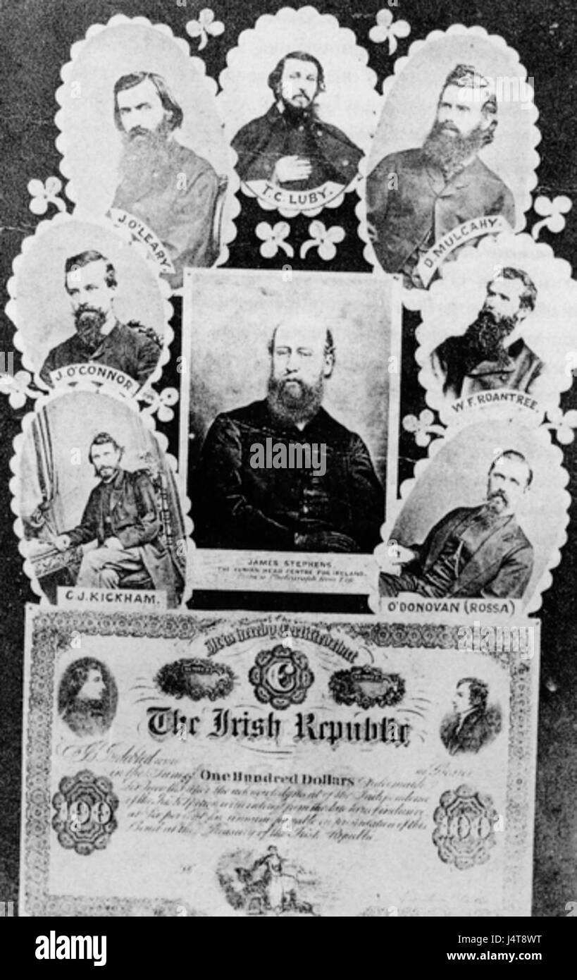 L'Irish Fenian Executive si riferisce a un gruppo di rivoluzionari irlandesi del XIX secolo, dedicati all'indipendenza irlandese e alla creazione di una repubblica. Questo titolo può riferirsi alle loro attività e contributi alla storia irlandese. Foto Stock