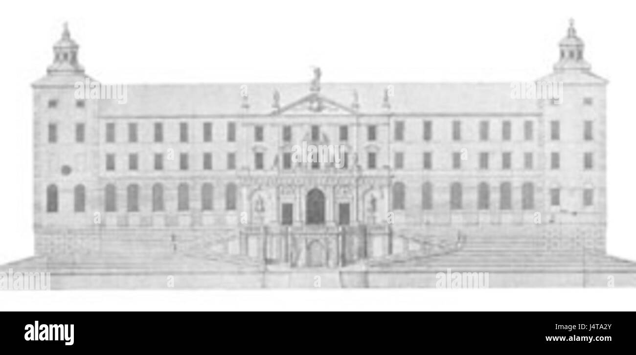 Tre kronor, o tre corone, si riferisce a un edificio storico in Svezia, noto per la sua prominente facciata settentrionale. L'edificio è una parte fondamentale del patrimonio architettonico svedese e presenta intricati elementi di design che riflettono l'architettura storica dell'regionÂ. Foto Stock