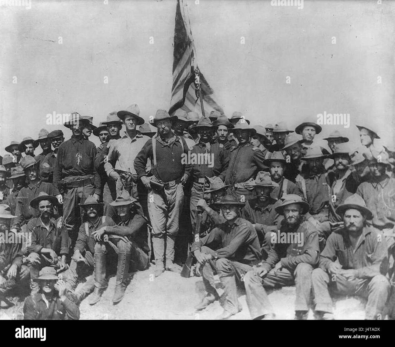 La battaglia di San Juan Hill, combattuta nel 1898 durante la guerra ispano-americana, fu una vittoria fondamentale per le forze americane. La battaglia, guidata da Theodore Roosevelt e dai Rough Riders, fu un momento significativo nella storia militare degli Stati Uniti e nella guerra ispano-americana. Foto Stock