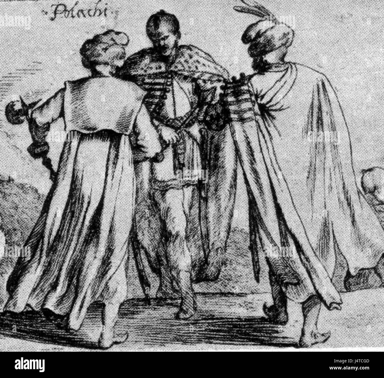 Questa frase si riferisce a una rappresentazione di tre nobili in uno specifico contesto storico o letterario, possibilmente correlato alla storia o alla cultura polacca, con "deliach" probabilmente un termine o un nome di luogo. Foto Stock