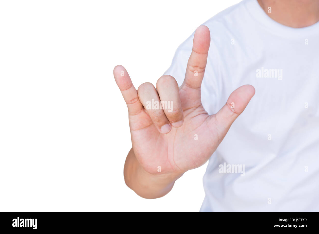 Il gesto di amore segno mano con tracciato di ritaglio Foto Stock