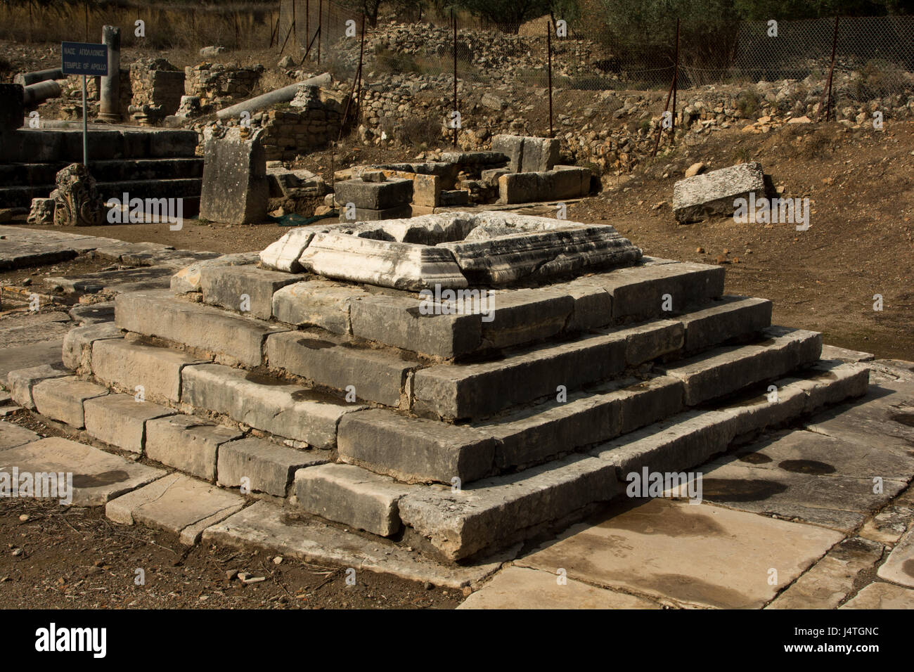 Gortyn era una città antica nel centro di creta costruito dal tempo del neolitico e fiorente in antichi greci e romani come il tempio di Apollo demonst Foto Stock