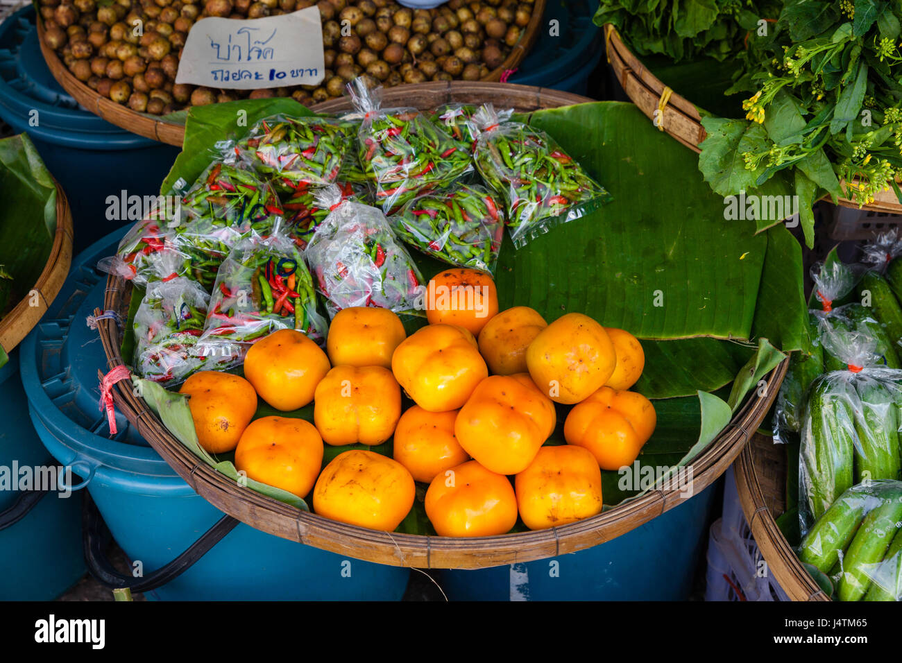 Frutti a Chian mai il mercato della frutta. Della Thailandia Foto Stock