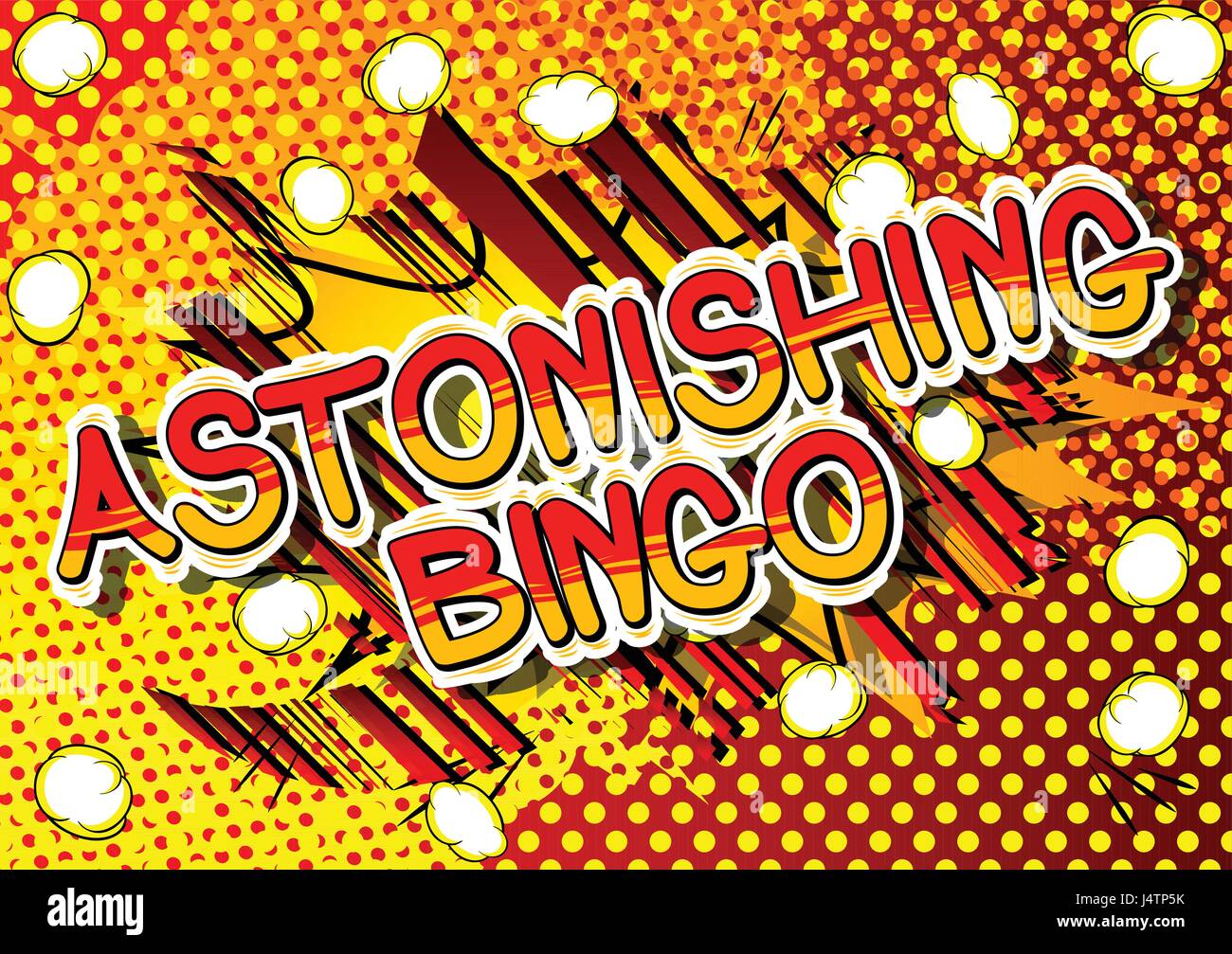 Sorprendente il Bingo - stile fumetto sulla parola sfondo astratto. Illustrazione Vettoriale