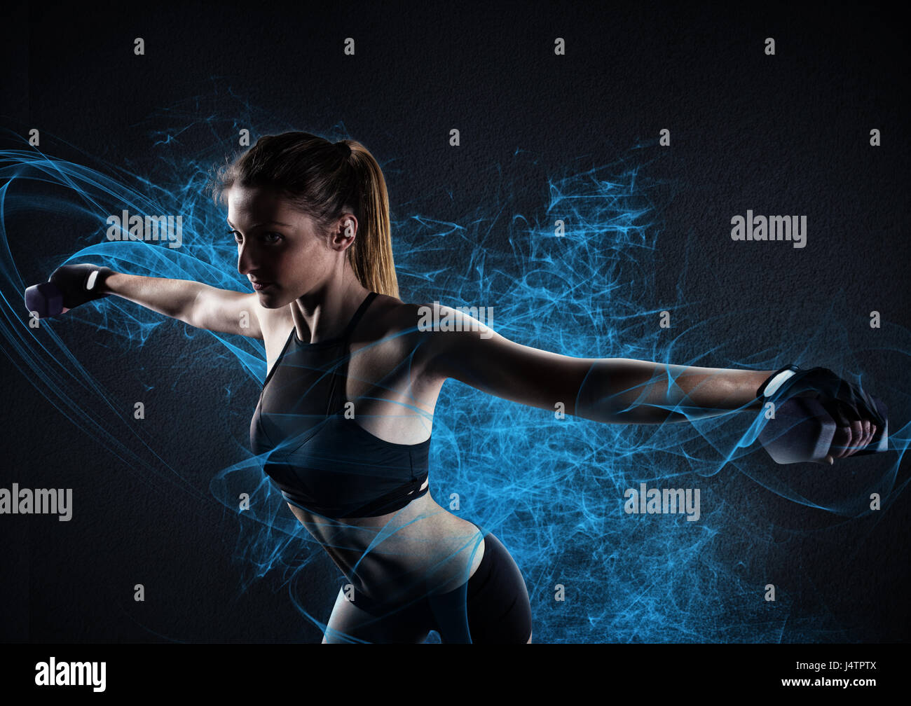 Lucido allenamento di potenza Foto Stock