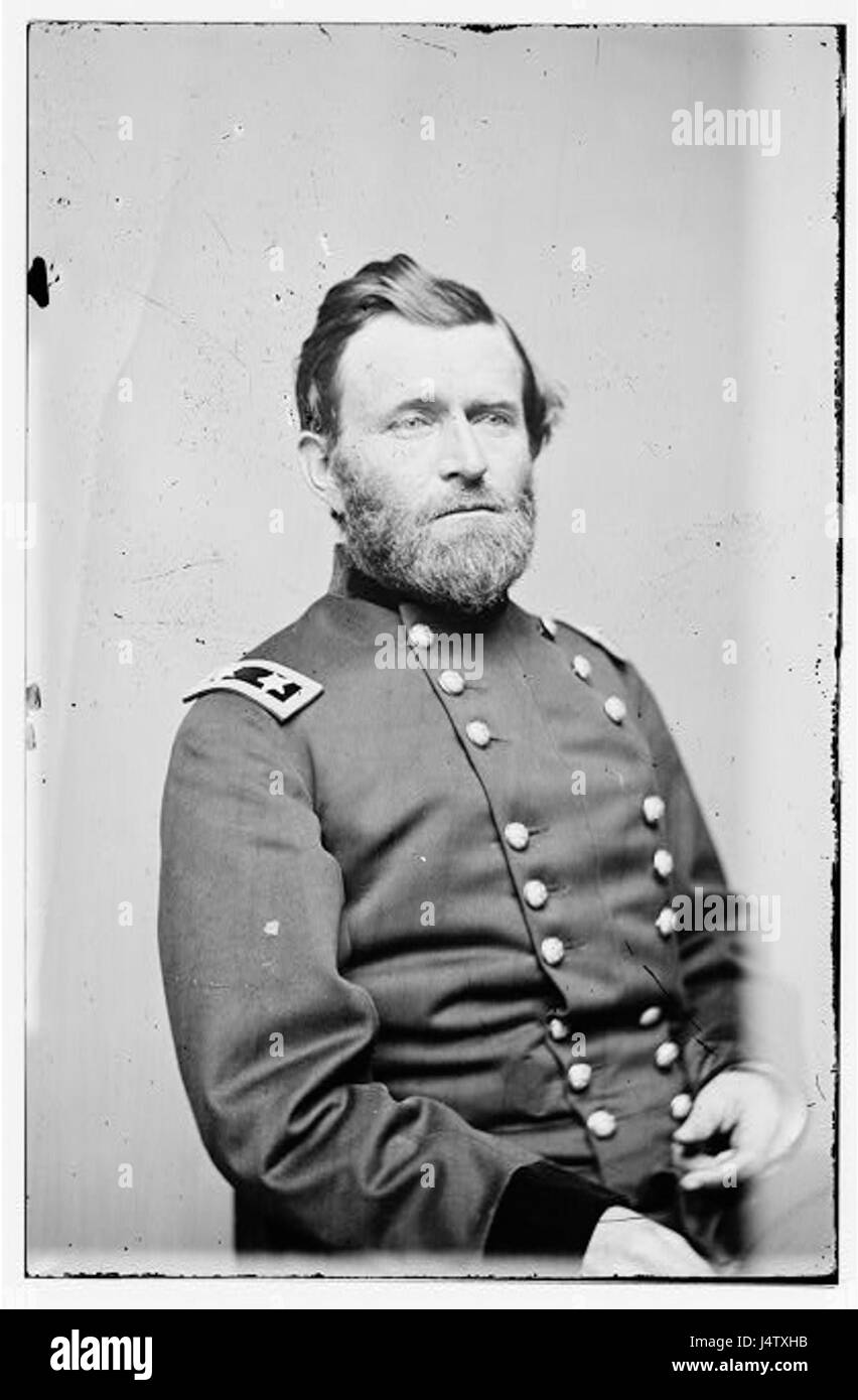 Ulysses S. Grant, diciottesimo presidente degli Stati Uniti, prestò servizio dal 1869 al 1877. È noto per aver guidato l'esercito dell'Unione alla vittoria nella guerra civile americana e per la sua presidenza durante l'era della ricostruzione. Foto Stock