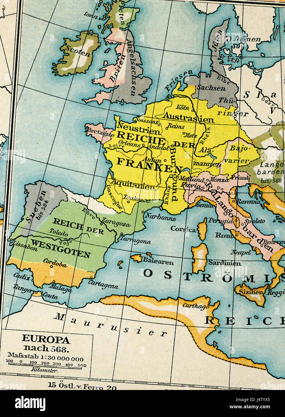 I Visigoti erano una tribù germanica che giocò un ruolo chiave nella caduta dell'Impero Romano d'Occidente. In seguito fondarono il regno visigoto in quella che oggi è la Spagna e la Francia meridionale. Foto Stock