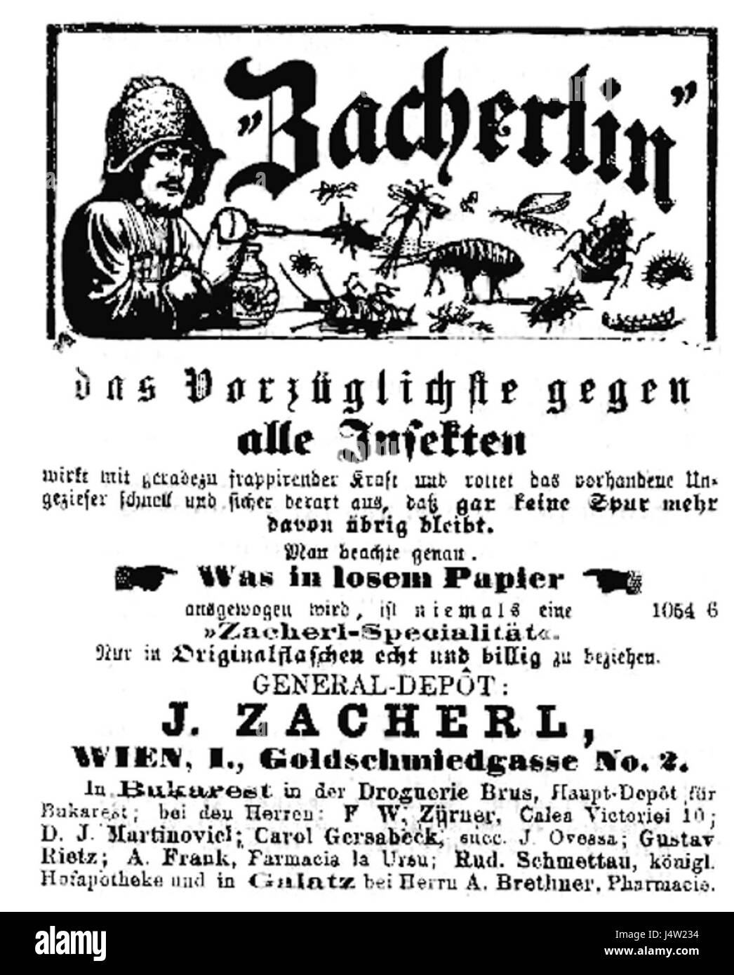 Un articolo del Bukarester Tagblatt, pubblicato il 28 giugno 1885, che presenta un rapporto di Zacherlin, che riflette gli sviluppi politici o sociali nella regione durante la fine del XIX secolo. Foto Stock