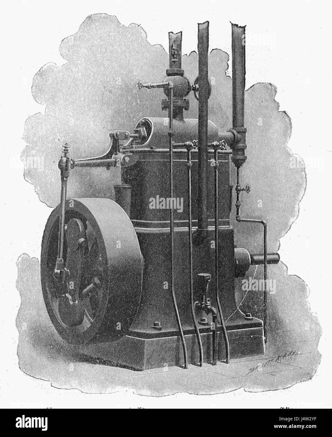 Il motore Westinghouse Junior, mostrato dalla parte posteriore, era un importante pezzo di macchina nei primi sviluppi del motore a vapore. Presentato nell'edizione 1904 di "New Catechism of the Steam Engine", esemplifica i progressi ingegneristici del periodo della tecnologia a vapore. Foto Stock Il motore Westinghouse Junior, mostrato dalla parte posteriore, era un importante pezzo di macchina nei primi sviluppi del motore a vapore. Presentato nell'edizione 1904 di "New Catechism of the Steam Engine", esemplifica i progressi ingegneristici del periodo della tecnologia a vapore. Foto Stock