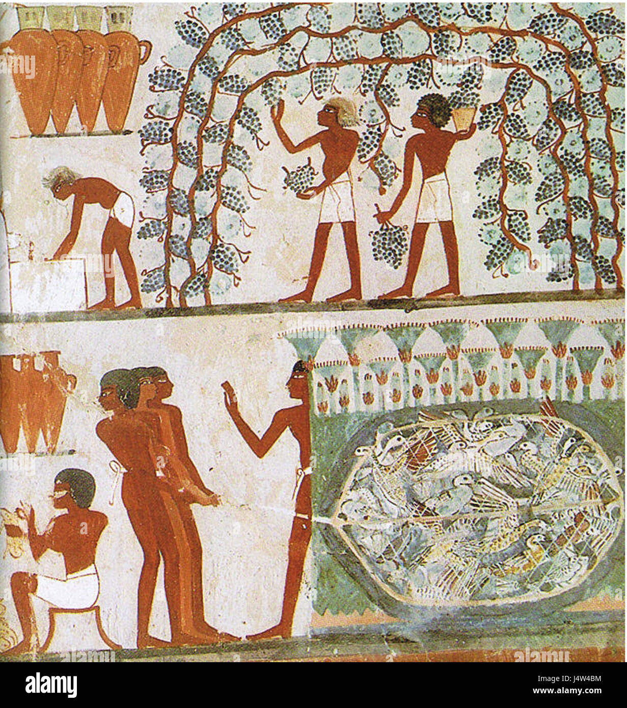 La Tomba di Nakht, situata nella Necropoli di Tebe, è un'antica tomba egizia risalente alla XVIII dinastia. Appartiene a Nakht, uno scriba reale e sorvegliante. La tomba è rinomata per i suoi dipinti murali ben conservati che forniscono informazioni sulle usanze di sepoltura egiziane, la vita quotidiana e le pratiche religiose dell'epoca. Foto Stock La Tomba di Nakht, situata nella Necropoli di Tebe, è un'antica tomba egizia risalente alla XVIII dinastia. Appartiene a Nakht, uno scriba reale e sorvegliante. La tomba è rinomata per i suoi dipinti murali ben conservati che forniscono informazioni sulle usanze di sepoltura egiziane, la vita quotidiana e le pratiche religiose dell'epoca. Foto Stock