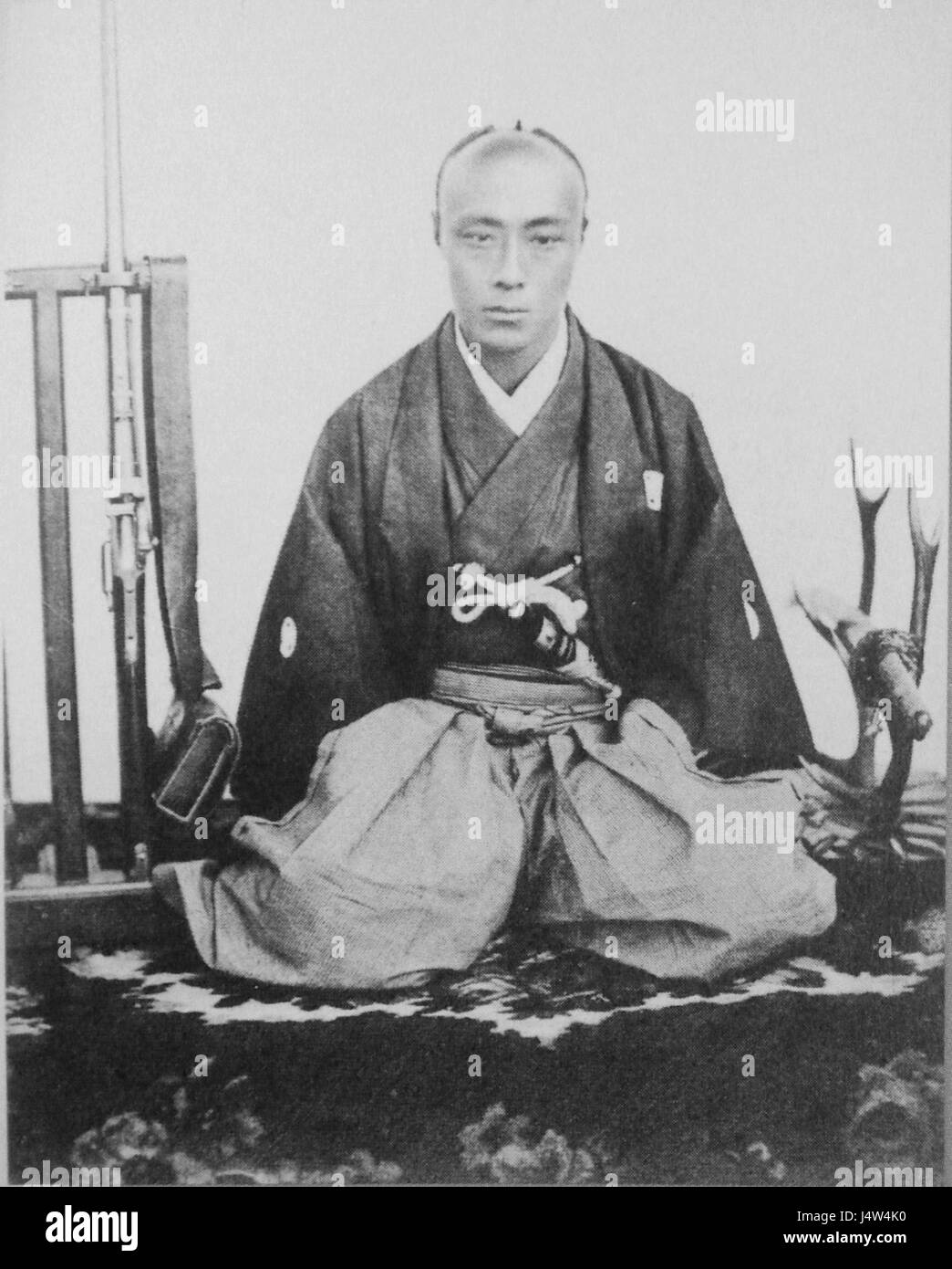 Yoshinobu Tokugawa con un fucile Foto Stock