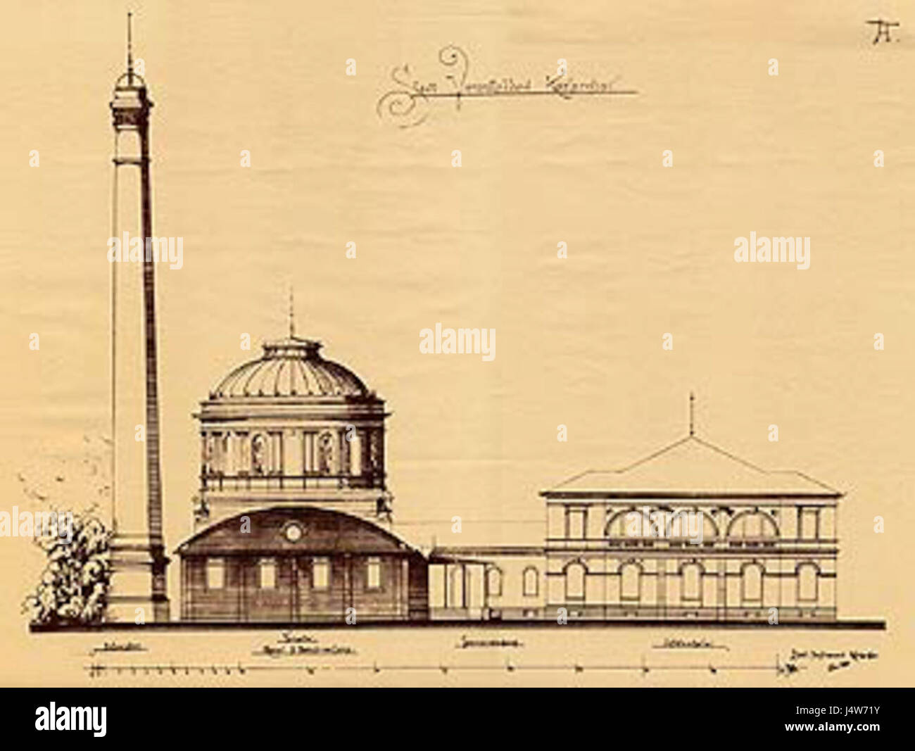 Design per il camino di Vierordtbad, un edificio storico che presenta caratteristiche architettoniche pensate per il comfort e l'eleganza. Foto Stock