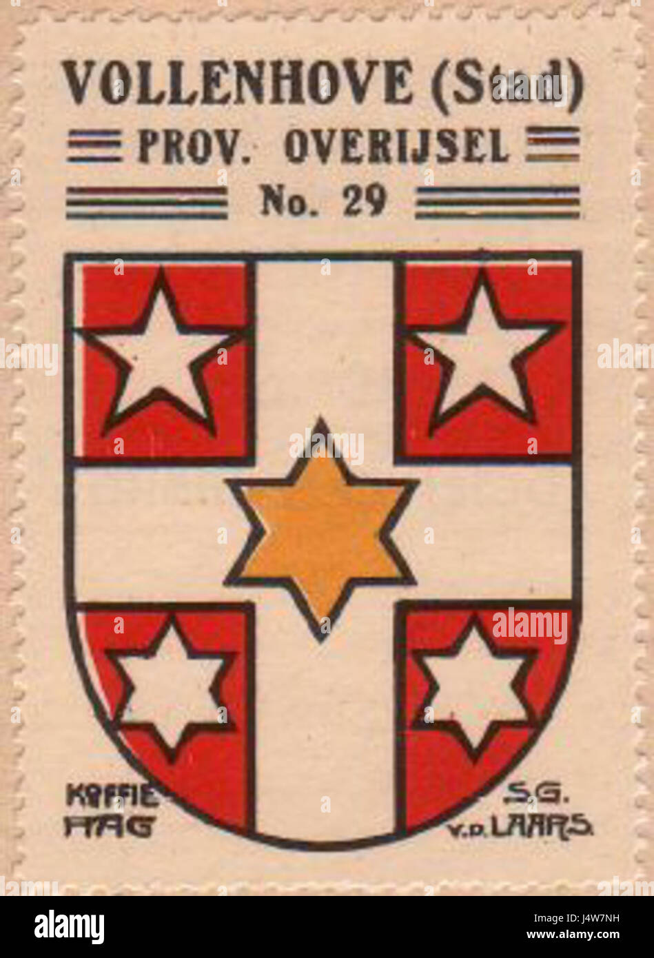 Un riferimento allo "Stadio Wapen Vollenhove", probabilmente una rappresentazione o un'illustrazione dello cityâ stemma o emblema storico di Vollenhove, una città dei Paesi Bassi. Foto Stock