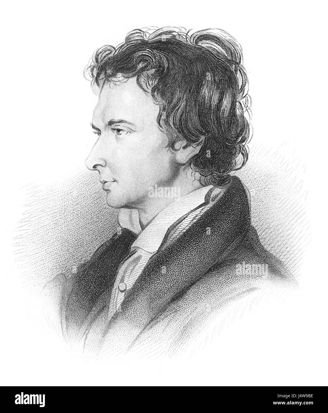 Un ritratto di William Hazlitt, un influente saggista inglese, noto per le sue opere di filosofia, arte e critica. Fu una figura di spicco del movimento letterario romantico. Foto Stock