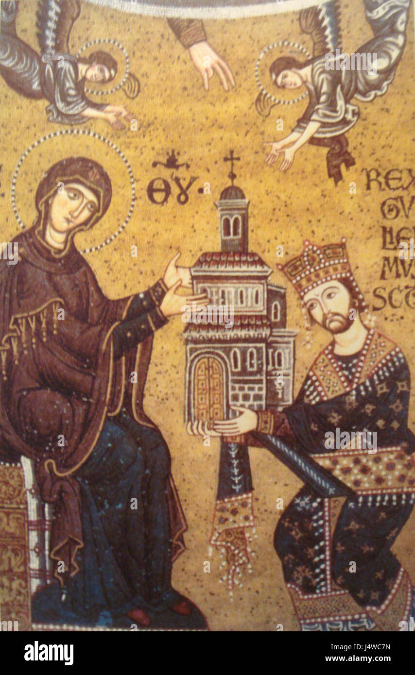 Guglielmo II di Sicilia, noto anche come Guglielmo il buono, fu un re normanno che regnò nel XII secolo. Il suo regno fu segnato dagli sforzi per mantenere la pace e la stabilità nel Regno di Sicilia. Foto Stock