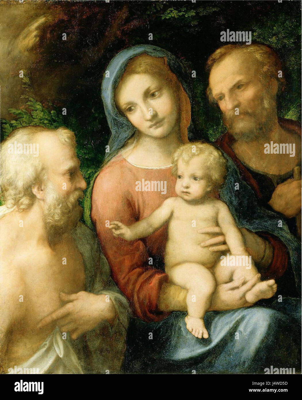 La Sacra famiglia con San Girolamo (1517 19); Antonio Allegri Correggio Foto Stock
