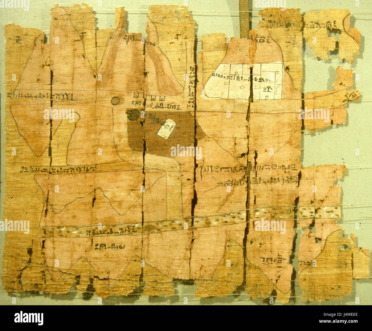 Papiro di Torino parte della mappa Foto Stock
