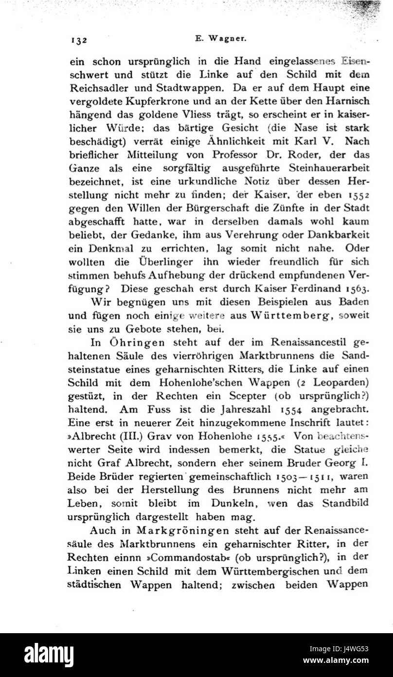 La "Die Statue des Markgrafen" di Wagner è un'opera d'arte classica, raffigurante probabilmente la statua di una figura nobile o reale. L'opera d'arte è riconosciuta per la sua rappresentazione drammatica e la precisione storica. Foto Stock