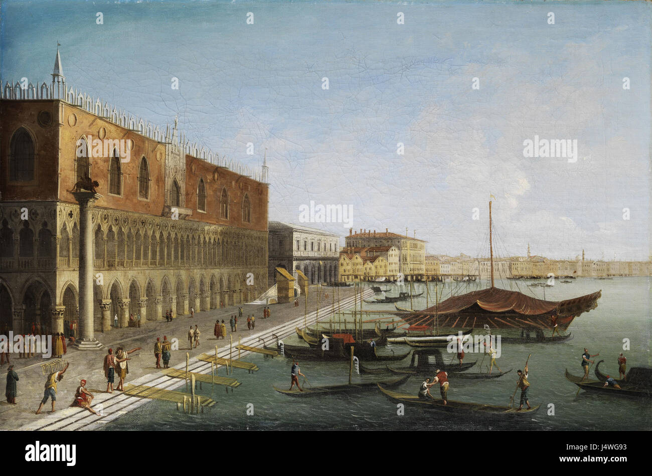 Il Palazzo Ducale di Venezia, costruito tra il IX e il XVIII secolo, è un simbolo del potere politico veneziano e della grandezza architettonica. Servì come residenza del Doge e sede del governo veneziano, noto per il suo design gotico e rinascimentale. Foto Stock