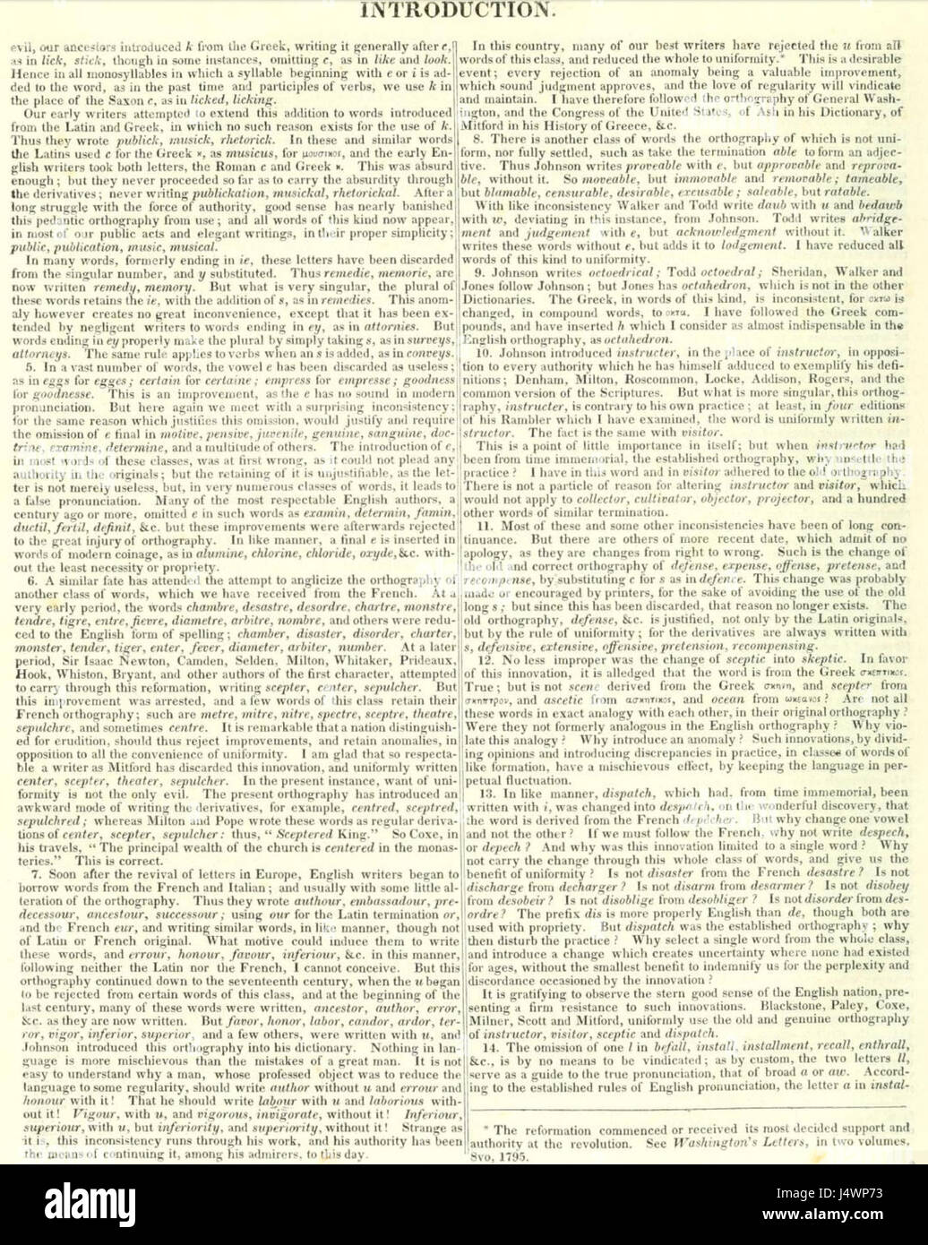 Il "Webster Orthography 1828" si riferisce all'influente lavoro di Noah Webster sulle riforme ortografiche inglesi americane, pubblicato nel 1828. Ha fornito ortografie standardizzate per l'inglese americano. Foto Stock