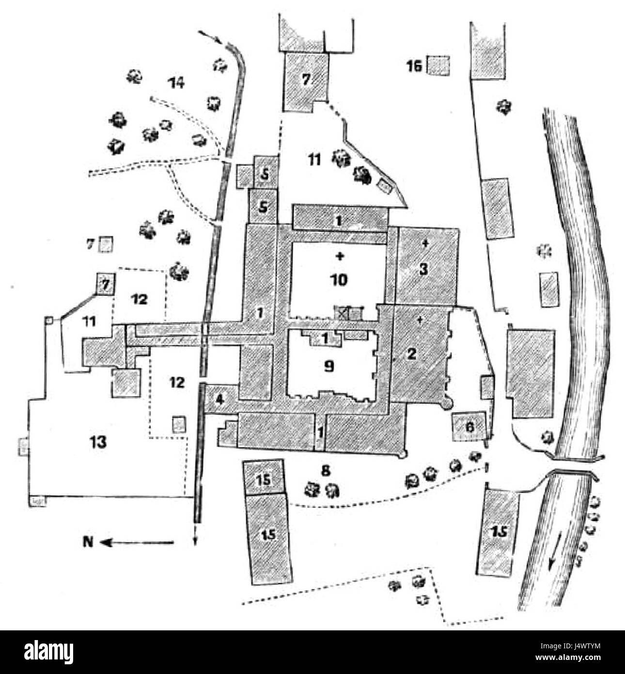 Wienhausen è un ex monastero situato nella regione di Heide in Germania. Il sito funge ora da museo, che mostra la storia della comunità monastica e il patrimonio culturale della zona. Foto Stock