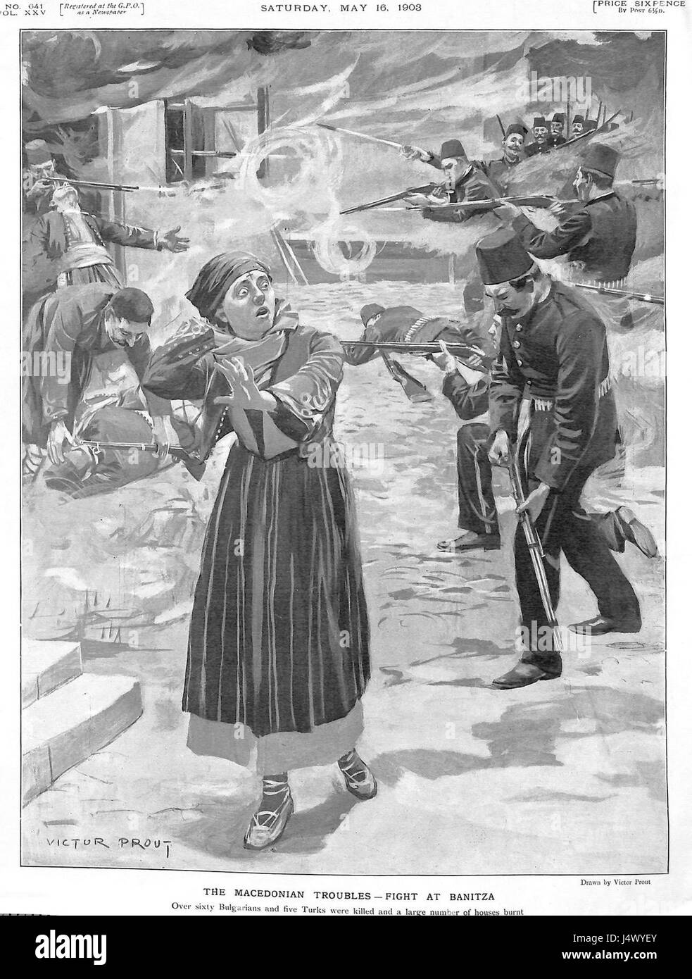 Il Illustrated London News Magazine 16 maggio 1903 Battaglia al Banitsa Foto Stock