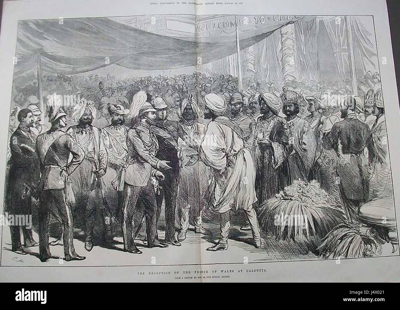 La reception del Principe di Galles a Calcutta dal Illustrated London News, 1876 Foto Stock