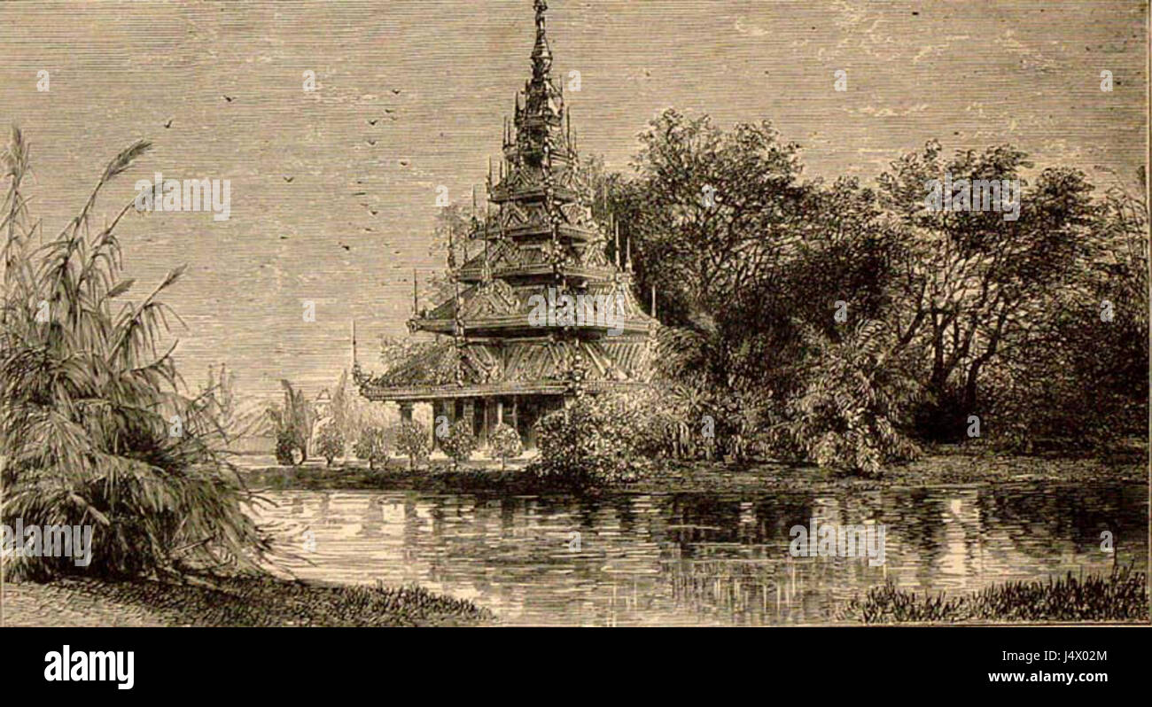 Un'illustrazione del 1875 tratta dal "Illustrated London News" che raffigura la vista negli Eden Gardens di Calcutta, che mostra uno dei parchi più famosi dell'India. Foto Stock