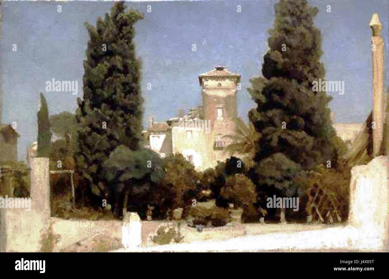 Villa Malta è una villa storica a Roma, in Italia. È conosciuta per i suoi splendidi giardini e il suo significato storico, che funge da residenza dei Cavalieri di Malta. Foto Stock