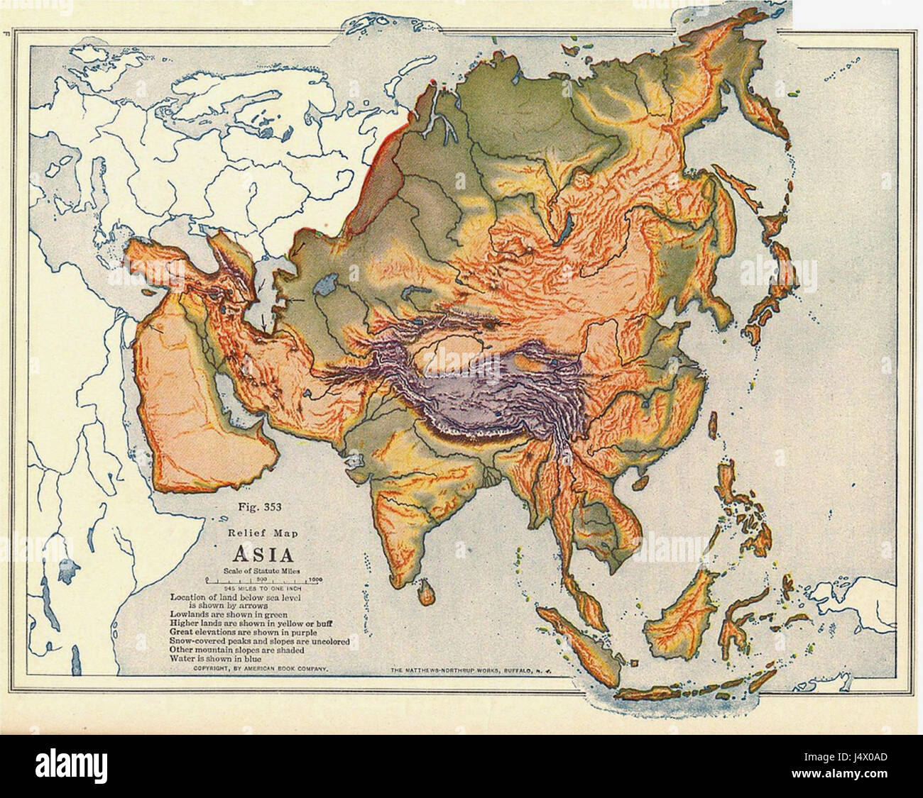 Le due mappe di "Essentials of Geography First Book" di Albert Perry Brigham e Charles T. McFarlane (1920) offrono approfondimenti geografici e contenuti educativi sul mondo, aiutando gli studenti a conoscere i concetti geografici. Foto Stock