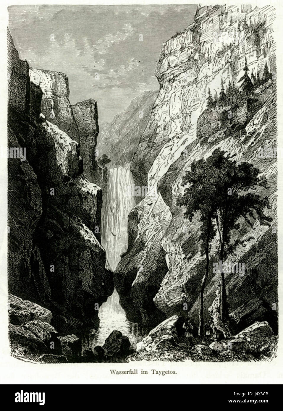 Wasserfall im Taigetos Schweiger Lerchenfeld Amand (Freiherr von) 1887 Foto Stock