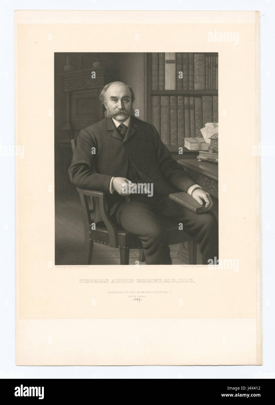 Thomas Addis Emmet era un rinomato medico e chirurgo, noto per il suo lavoro al Woman's Hospital di New York. I suoi contributi al campo medico sono conservati in documenti storici, tra cui la collezione NYPL. Foto Stock