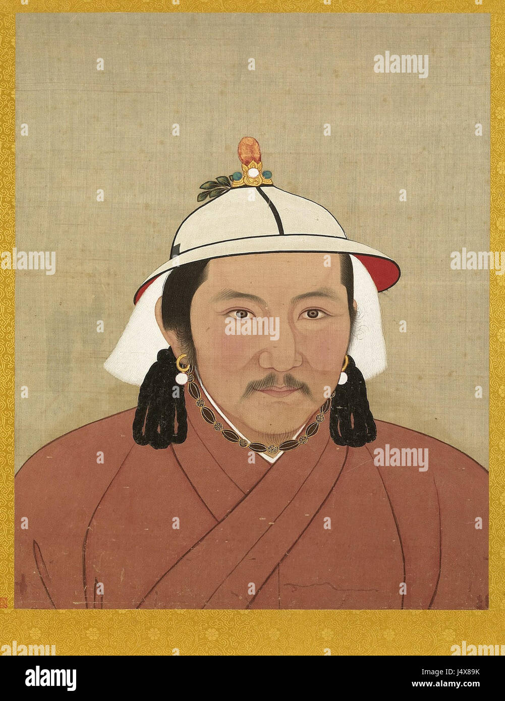 YuanEmperorAlbumTughTemurPortrait Foto Stock