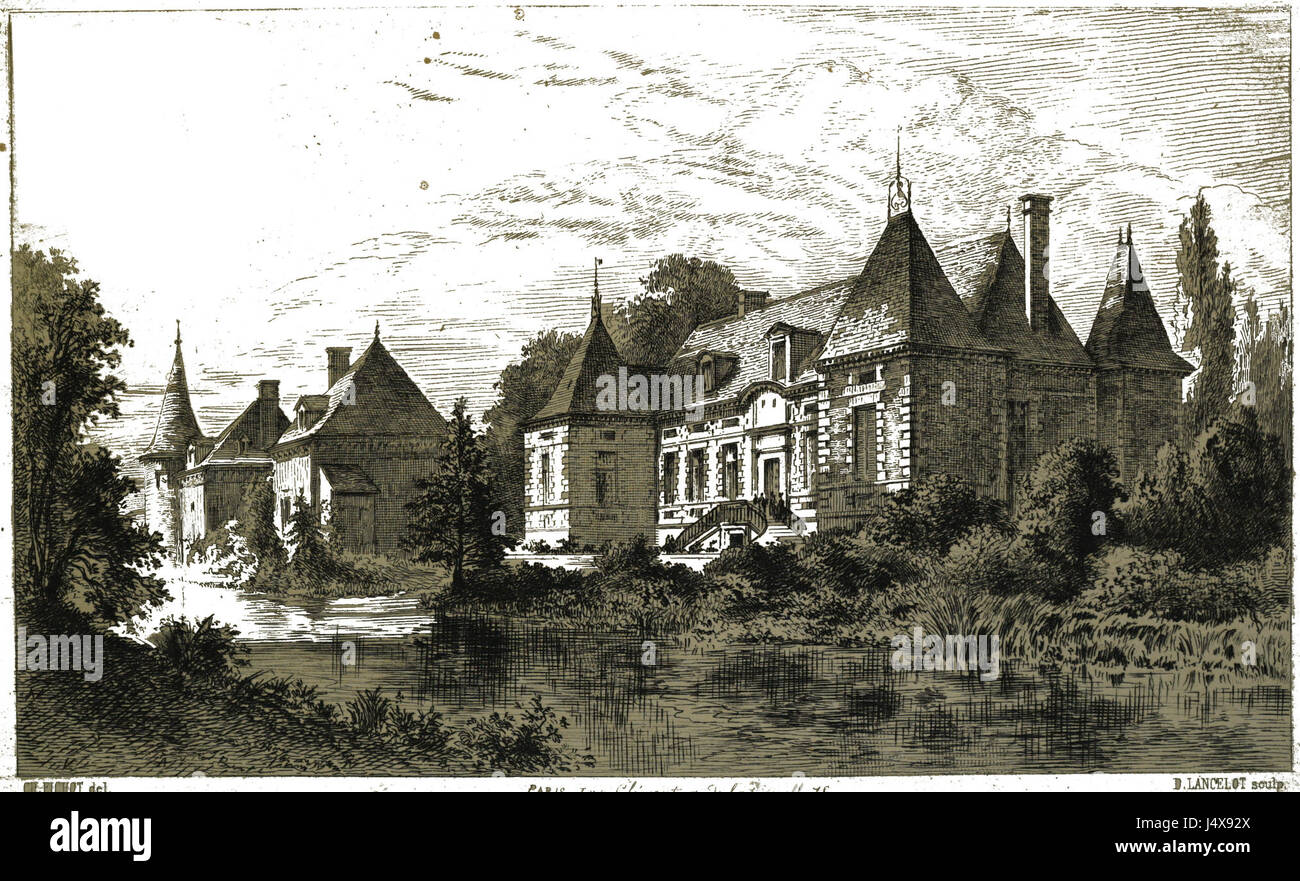 Il castello di Villemereuil, situato nella regione francese di Aube, è un monumento storico noto per le sue caratteristiche architettoniche e il suo patrimonio culturale, che riflette la storia aristocratica della regione. Foto Stock