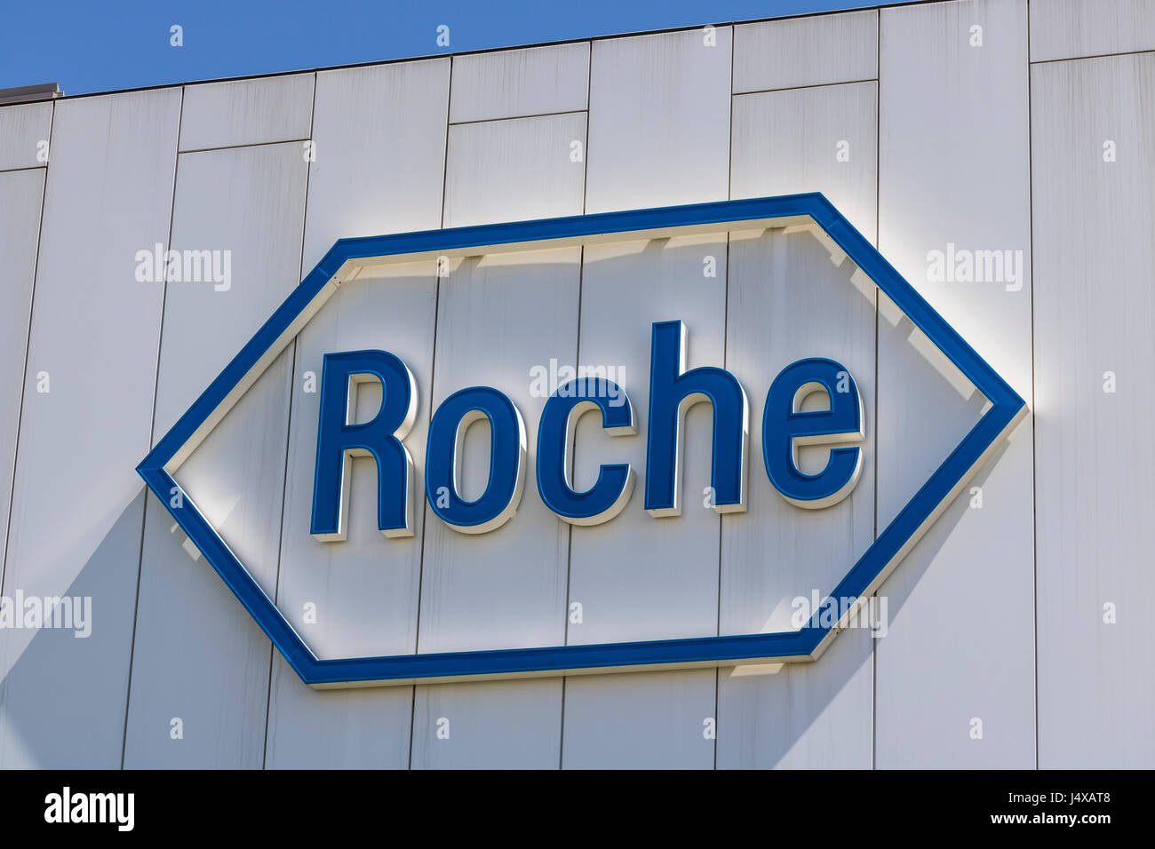 Indianapolis - Circa nel maggio 2017: Roche Diagnostics U.S. Sede centrale. Roche Diagnostics è un leader globale nel settore sanitario V Foto Stock