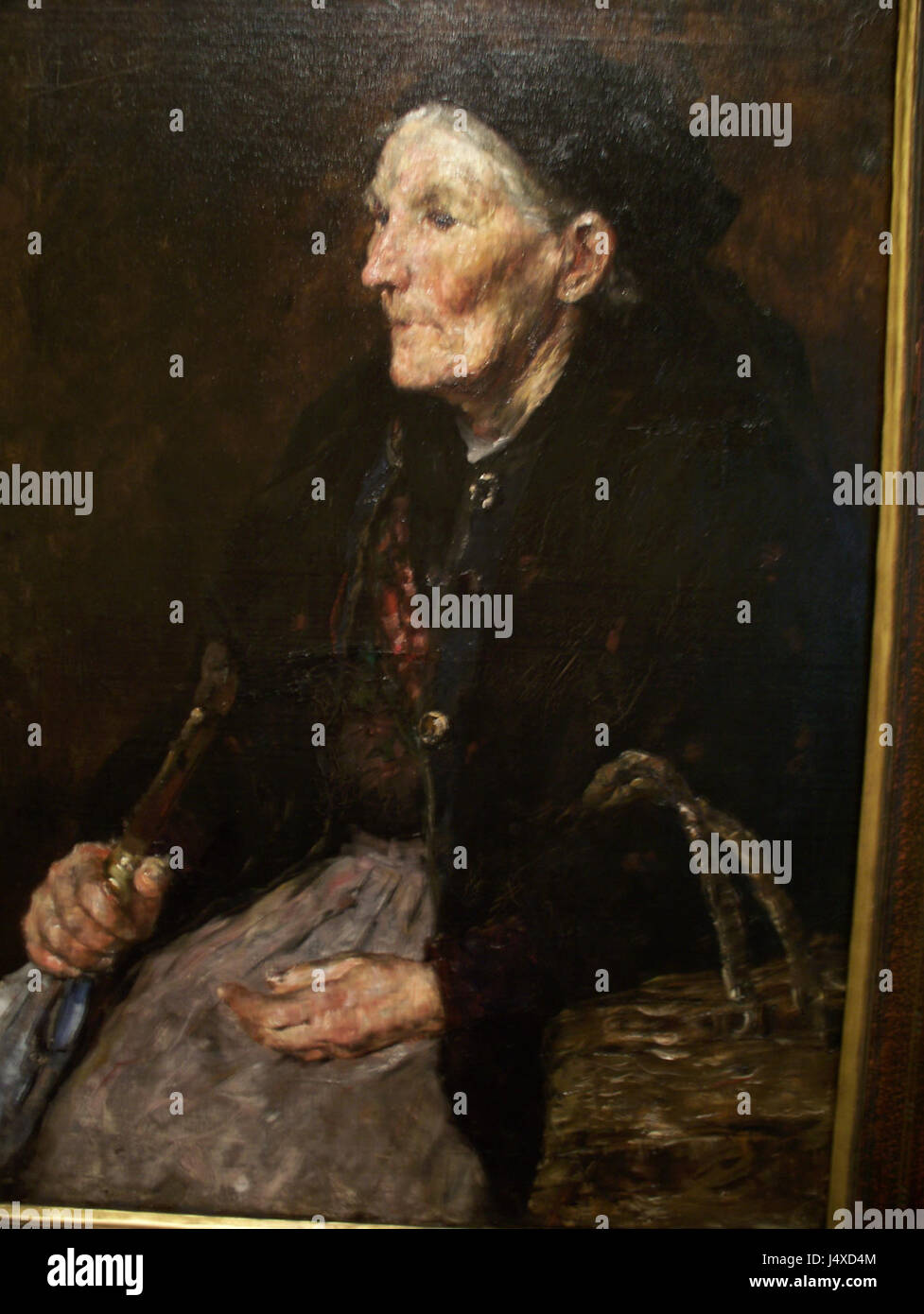 L'immagine intitolata "WLA ima Forsyth Old Market Woman" presenta un ritratto di una donna anziana in un contesto di mercato. Le opere d'arte catturano l'essenza della vita quotidiana e il significato culturale dei mercati nella società storica. Foto Stock