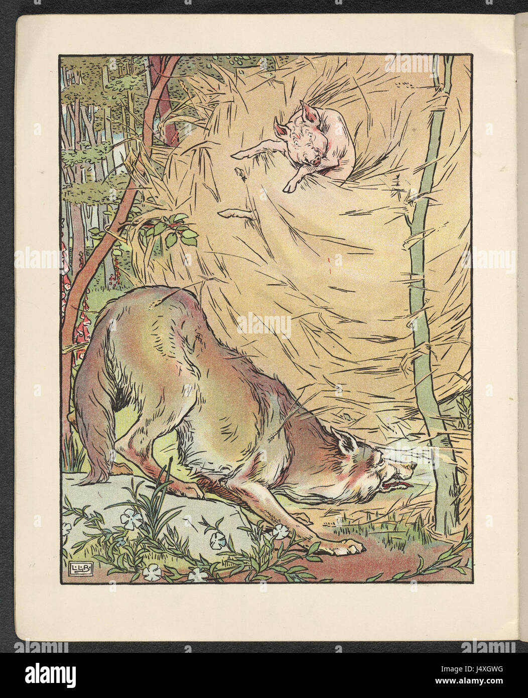 Three Little Pigs 1904 casa di paglia originale Foto Stock