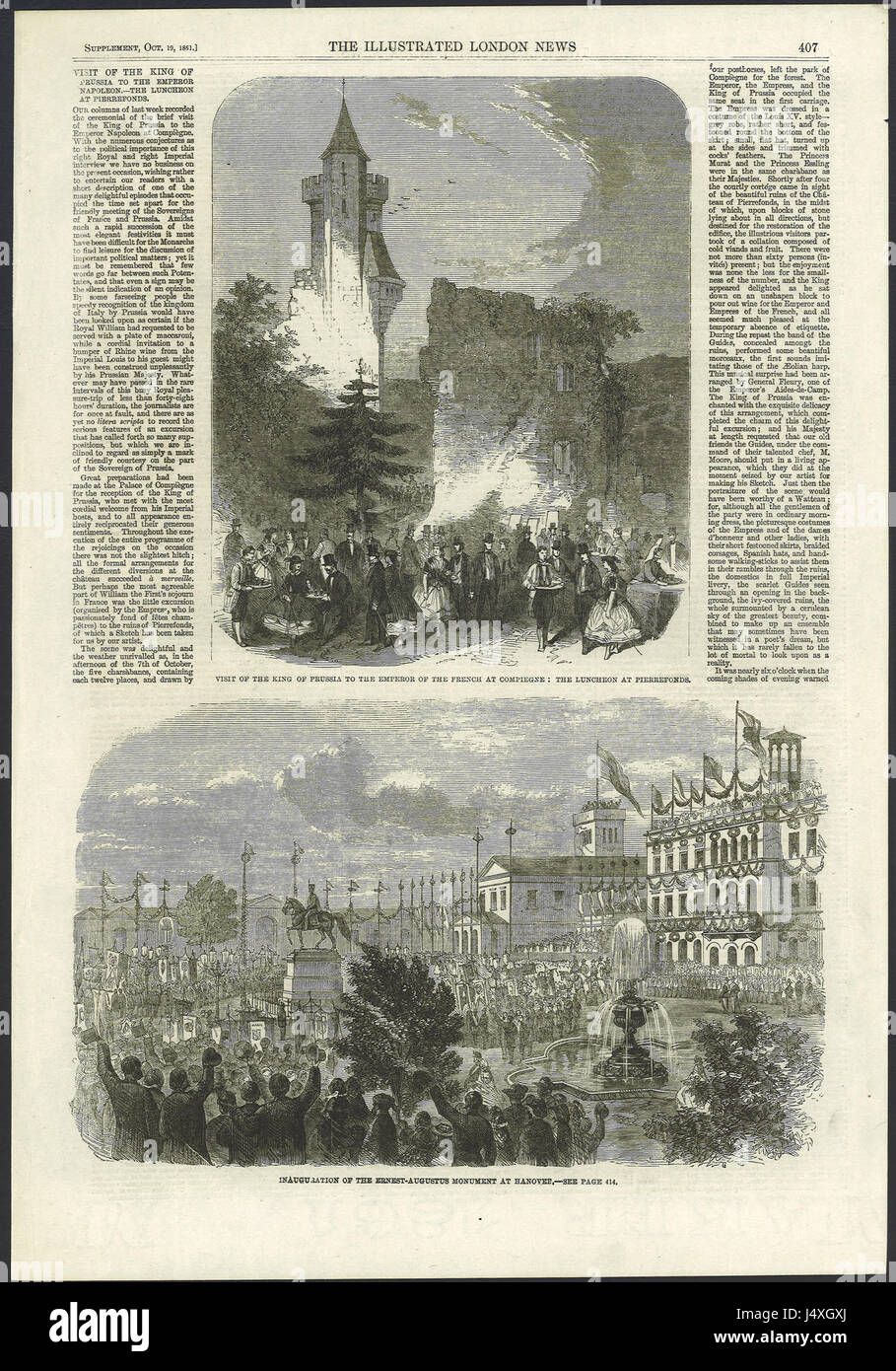 The Illustrated London News, datato 19 ottobre 1861, presenta un supplemento con immagini e storie sugli eventi chiave dell'epoca, evidenziando gli sviluppi culturali, politici e sociali nella Gran Bretagna del XIX secolo. Foto Stock